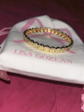 Gold Smiley Face Bead Bracelet